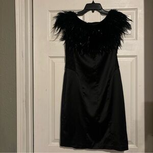 Signature next women’s Black Feather-mini Dress